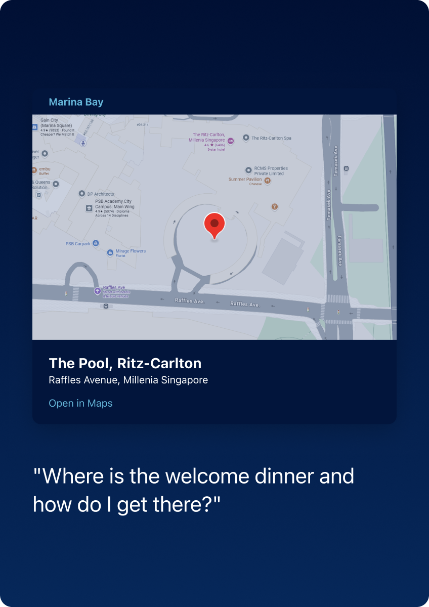 A map card for The Pool at the Ritz-Carlton, Marina Bay