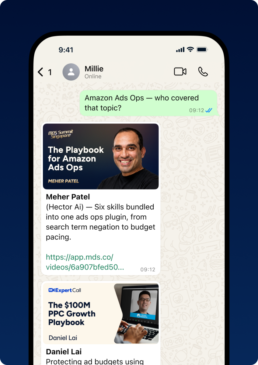 Millie sending two recordings on Amazon ads ops